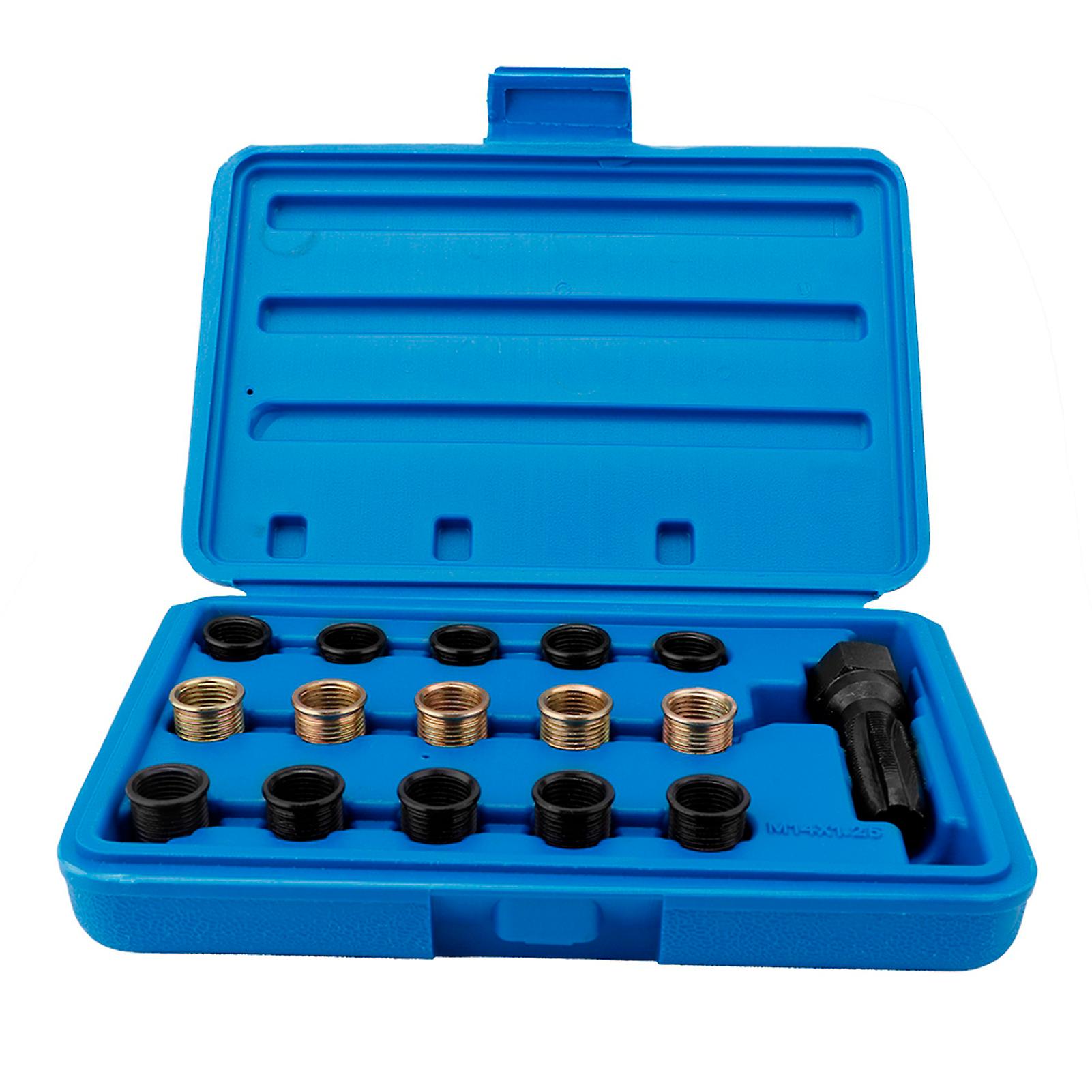 16Pcs Spark Plug Tap Thread Repair Kit, Rethreading Tools Set for Engine Cylinder Head Thread Restoration and Maintenance