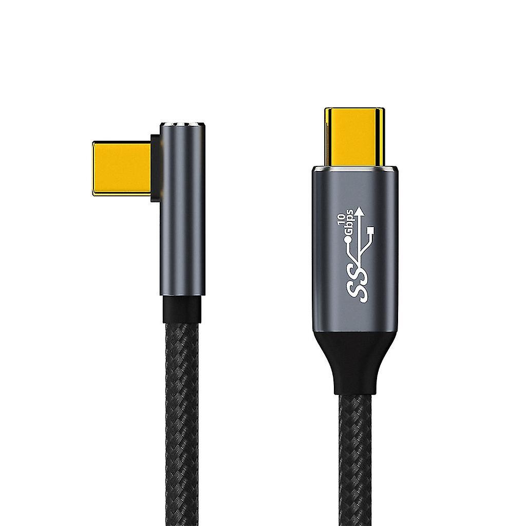 100 W-os tápellátás USB C-C kábel 90 fokos C típusú 10 Gbps töltőkábel