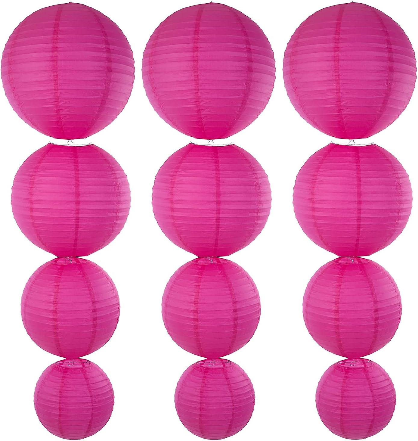 Chinese Japanese Paper Lanterns 12pcs Assorted Sizes (10" 12" 14" 16" Inch), Paper Lanterns Decorative for Party Decorations, Hanging Paper Lanterns