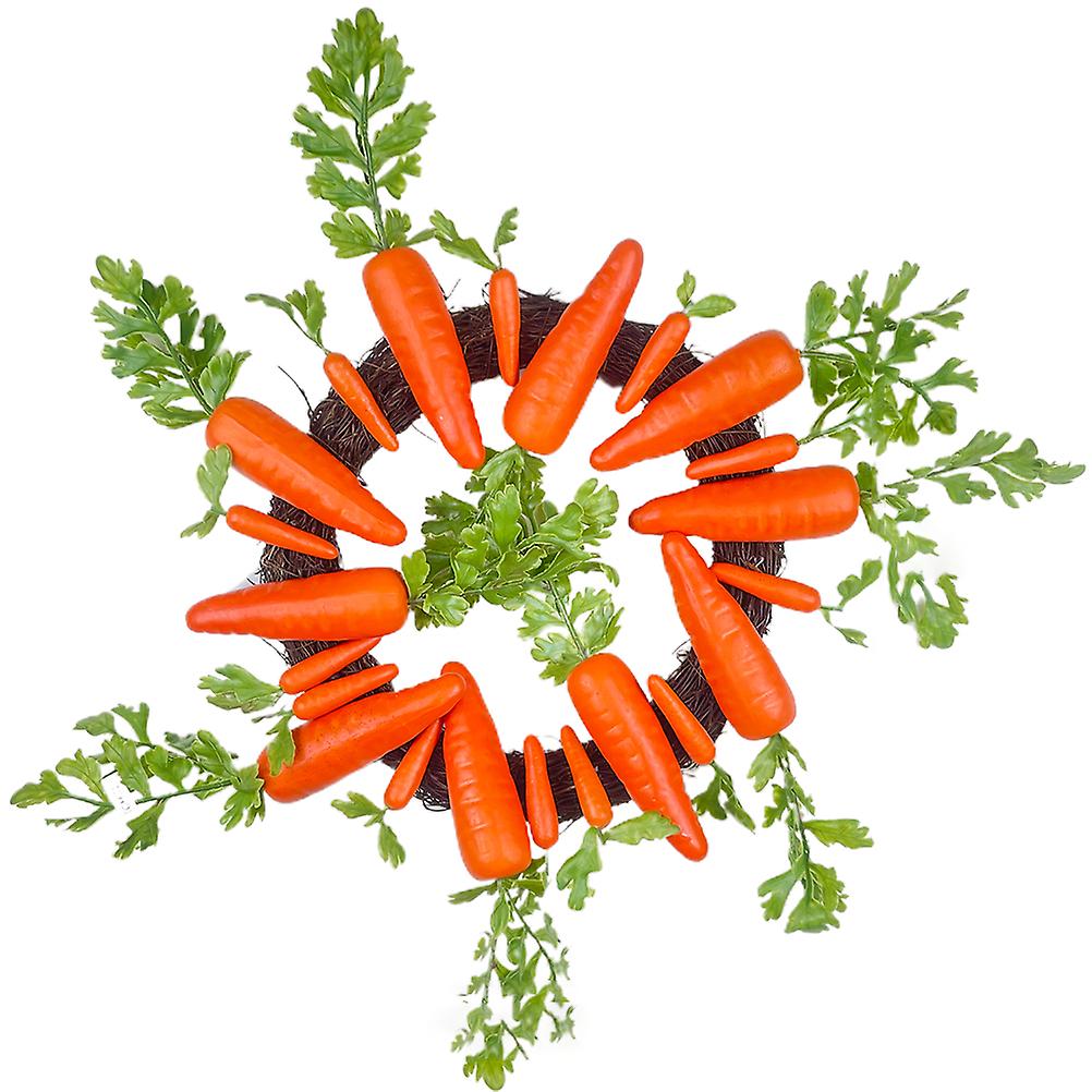 Easter Wreath Artificial Simulation Carrots Rattan Garland for Windows or Front Door Hanging Decoration