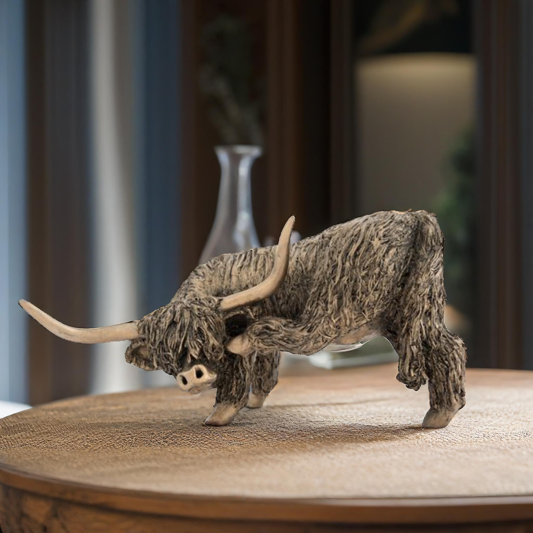 Highland Bull Scratching Sculptures & Statues