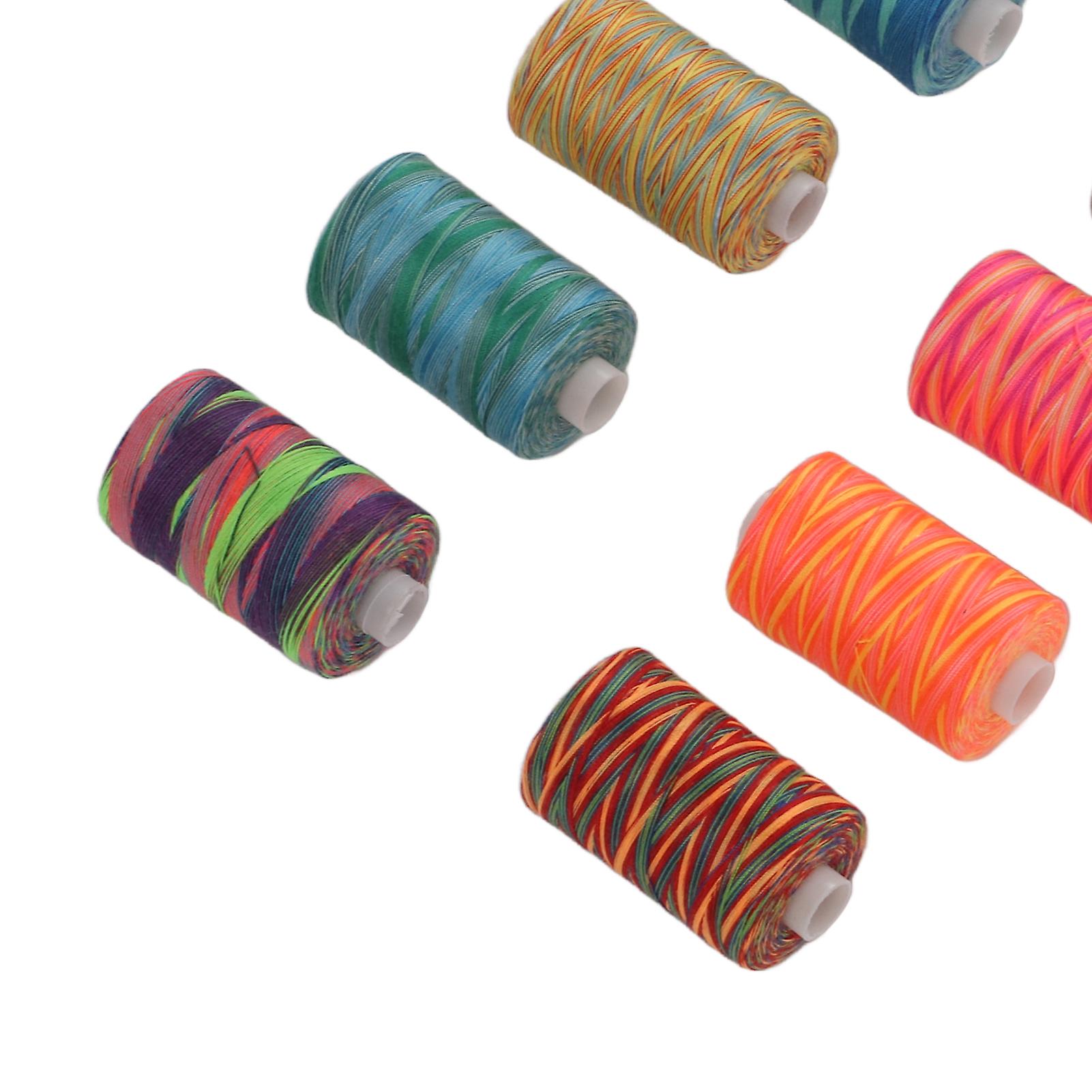 10Pcs Embroidery Machine Thread Durable Wear Resistant Polyester Variegated Diverse Colors Polyester Thread 402 Sewing Thread