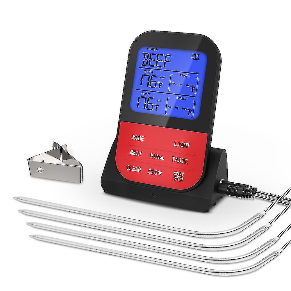 Wireless Thermometer 4 probes Instant Read Waterproof Cooking Meat Temperature Meter