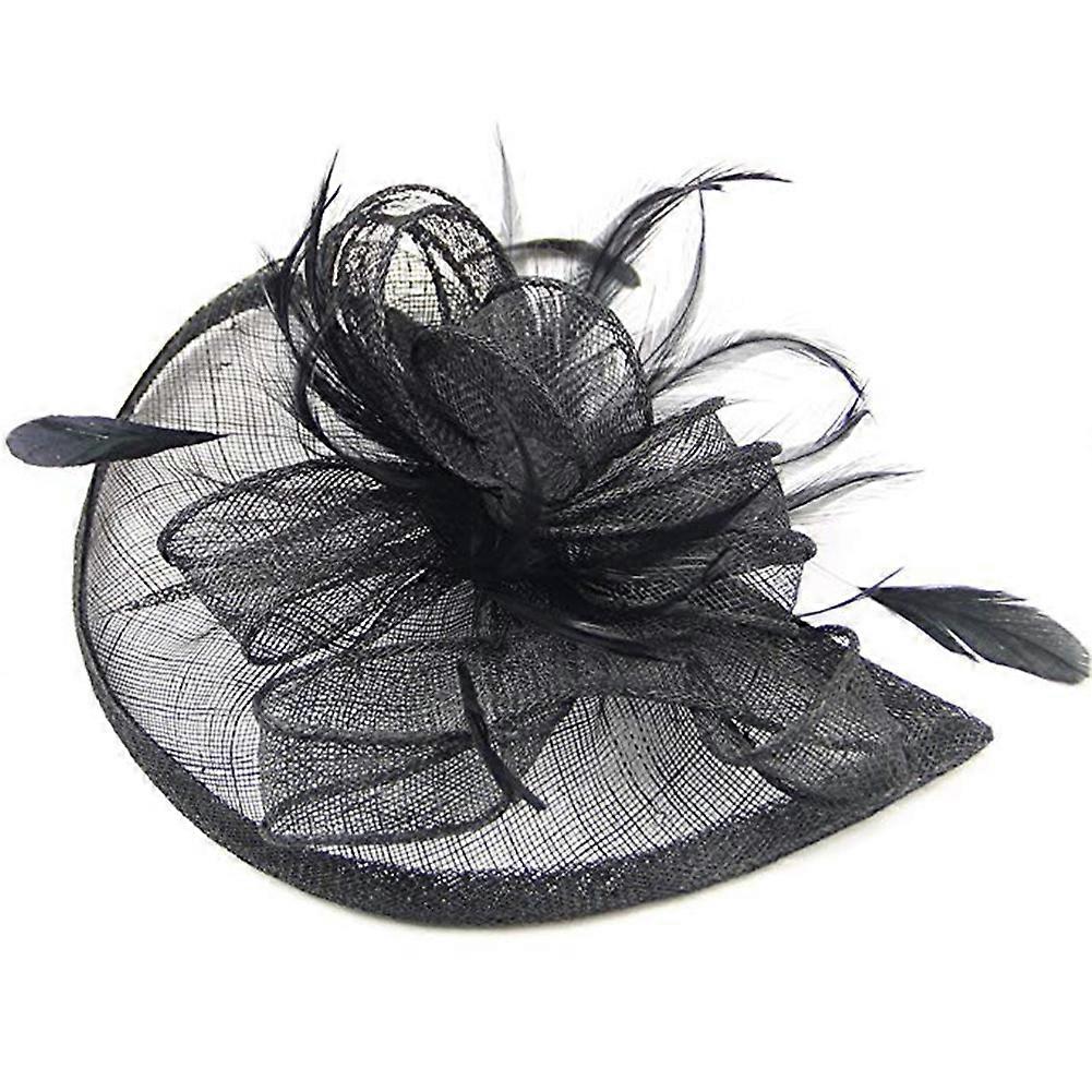 女士派对婚礼头饰鸡尾酒帽发带配件法式面纱发带复古发夹