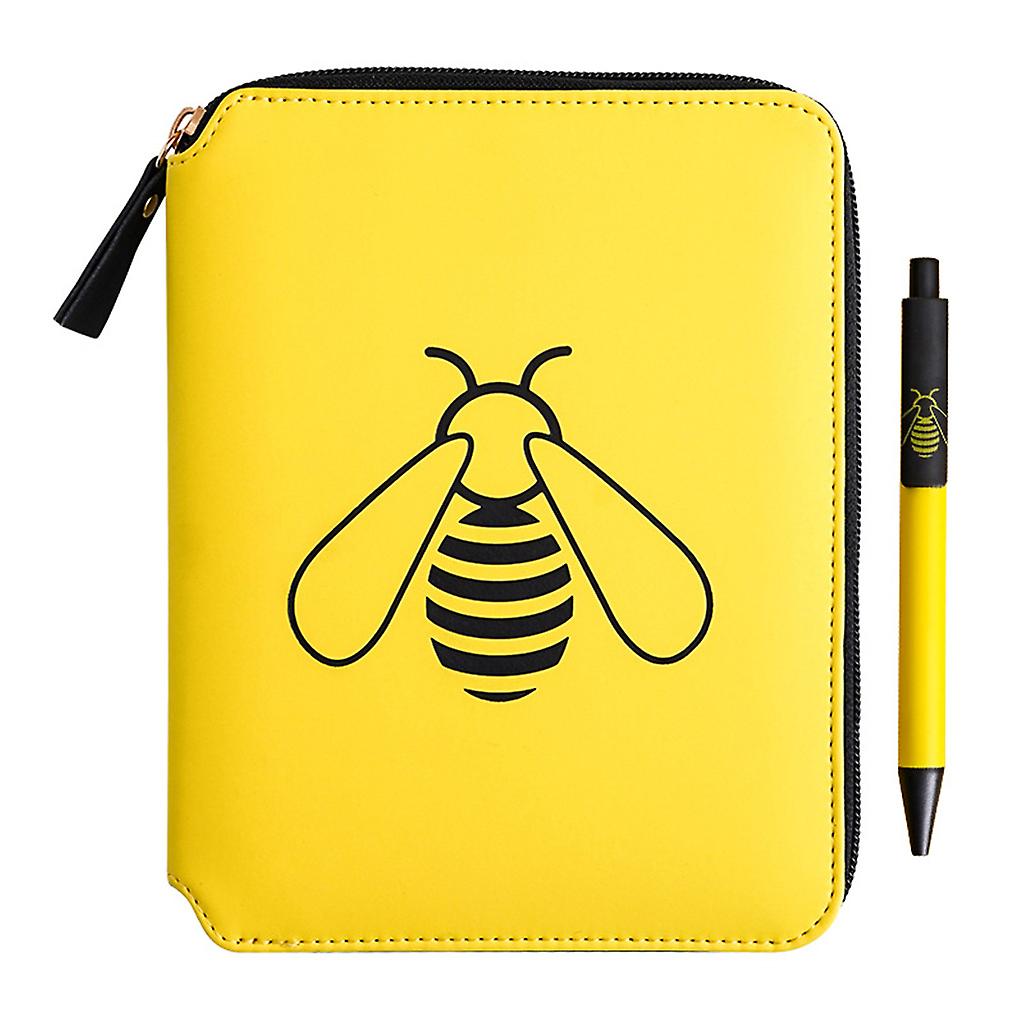 B6 Journal Notebook Cute Bee Agenda Planner Oragnizer Zipper Notepad Traveler Daily Handbook with Pen