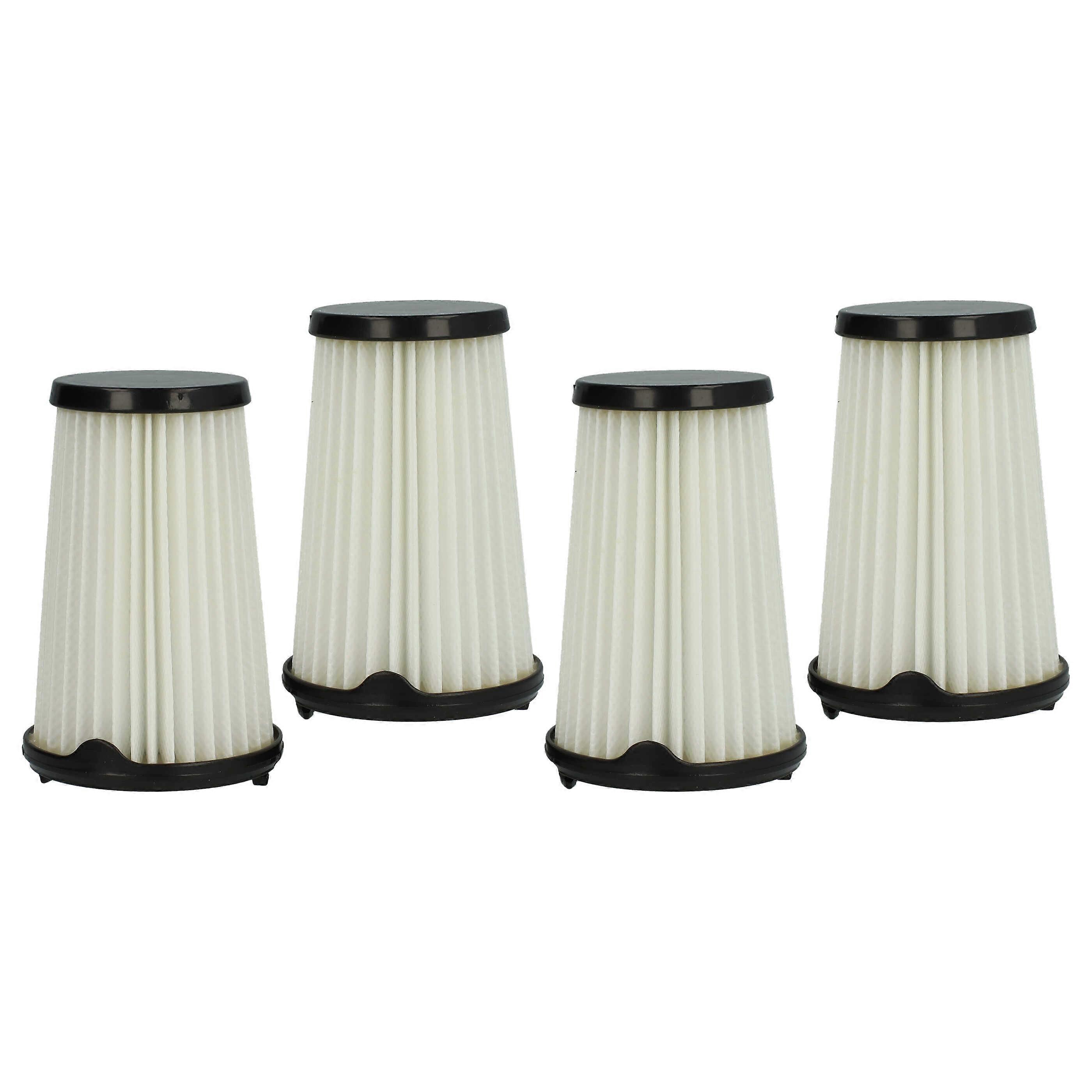 vhbw 4x Faltenfilter kompatibel mit AEG CX7-2-B360, CX7-2-45WM, CX7-2-I360, CX7-2-45S360 Staubsauger - Patronenfilter, Schwarz Weiß, Abwaschbar