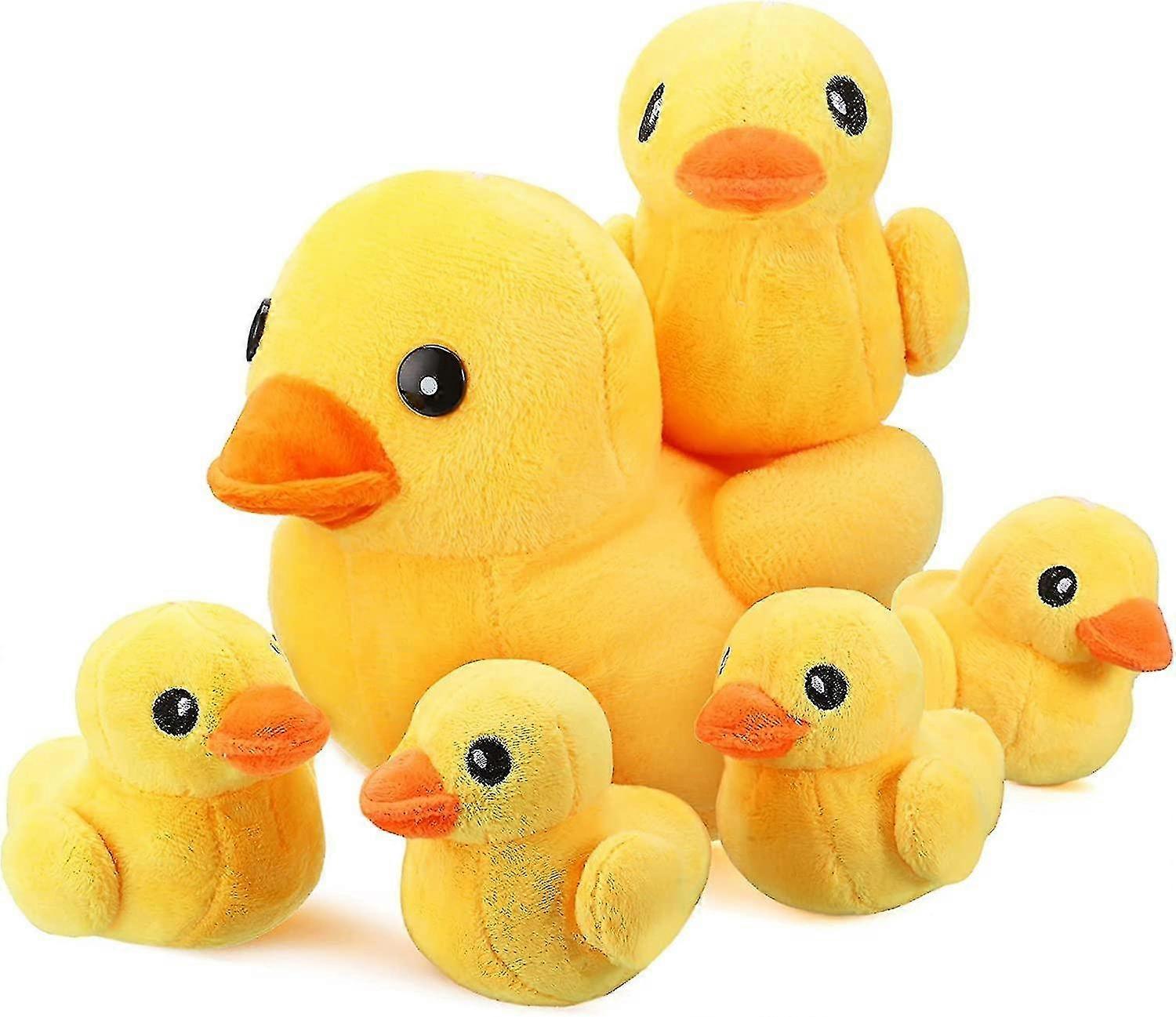 6 Pieces Duck Stuffed Animals With Babies Duck Playset Toy 8 Inch Stuff Plush Ducks And 5 Pcs 5 Inch