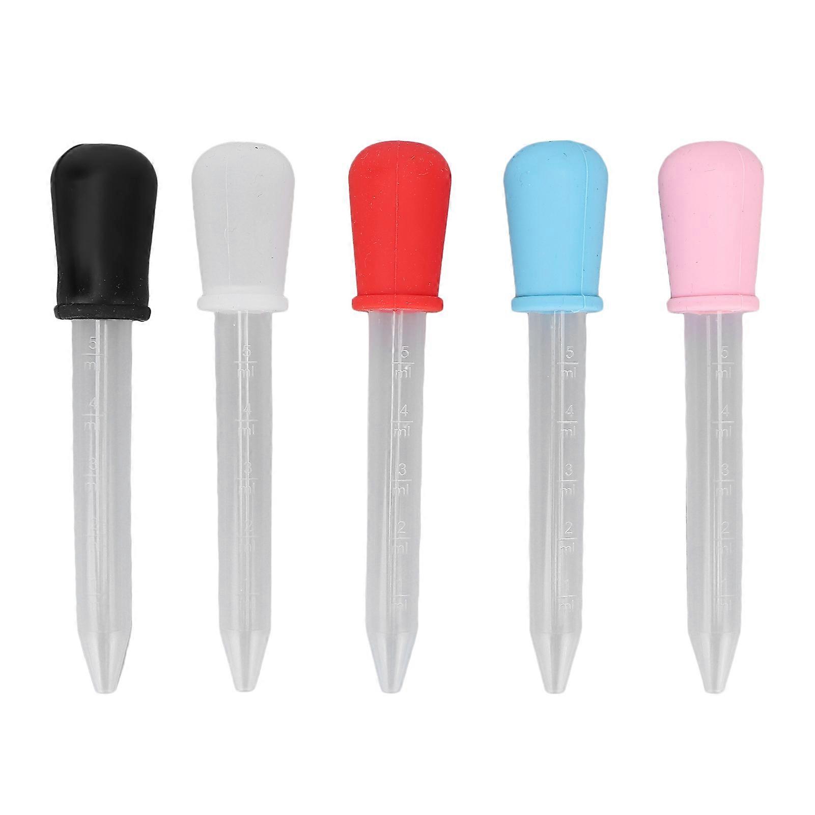 5pcs 5ml Pipettor Tips Transfer Calibrated Liquid Dropper Soft Transparent For Laboratory Diy