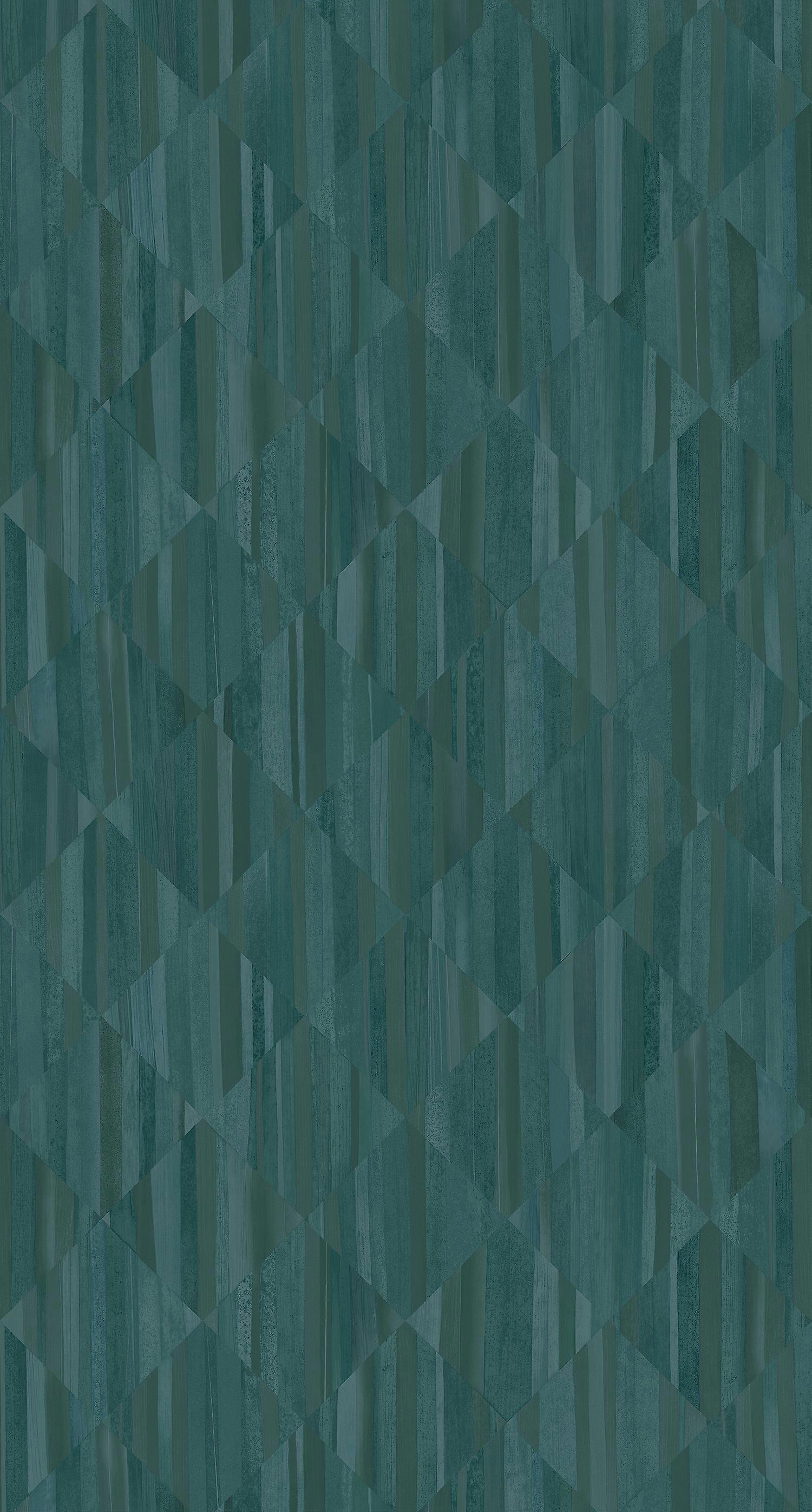 Origin Wallcoverings papier peint 3D effet bois sarcelle - 1,5 x 2,79 m - 357301