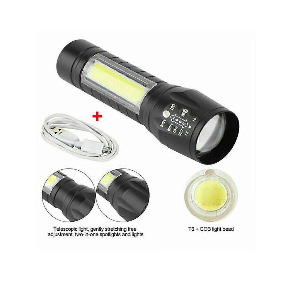 Mini Zoom Stretchable Work Light LED Strong Flashlight USB Rechargeable Penetration Lamp