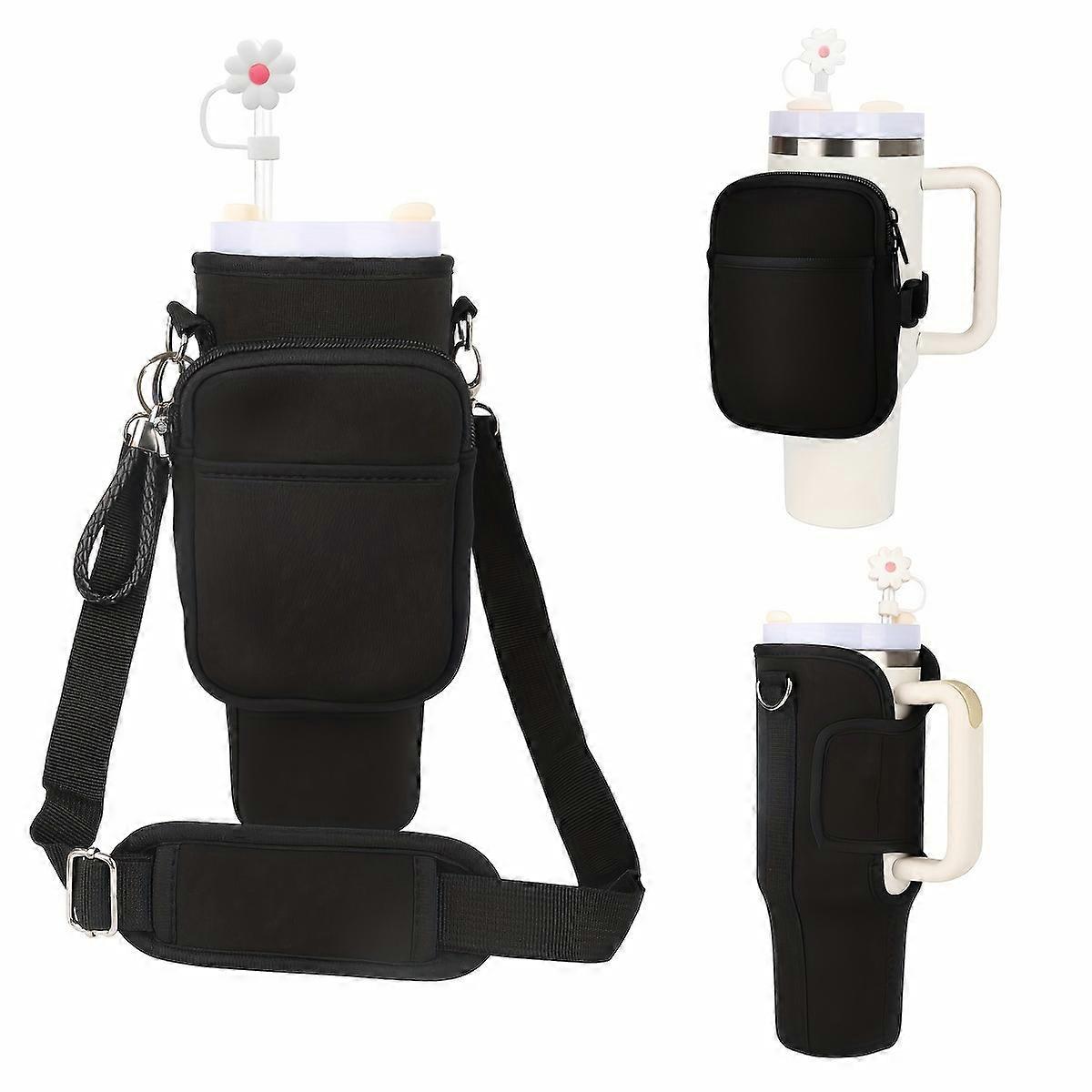 Water Bottle Holder with Strap Compatible with Stanley Cup 40oz/Simplem Morden 40oz Tumbler Hold, Water Bottle Carrier Bag with Adjustable Strap, Stra