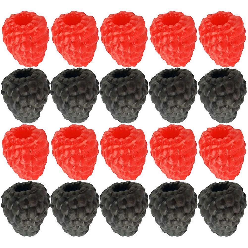 20pcs Realistic Simulation Raspberry Model Fake Raspberry Prop Fake Fruit Model Photo Prop
