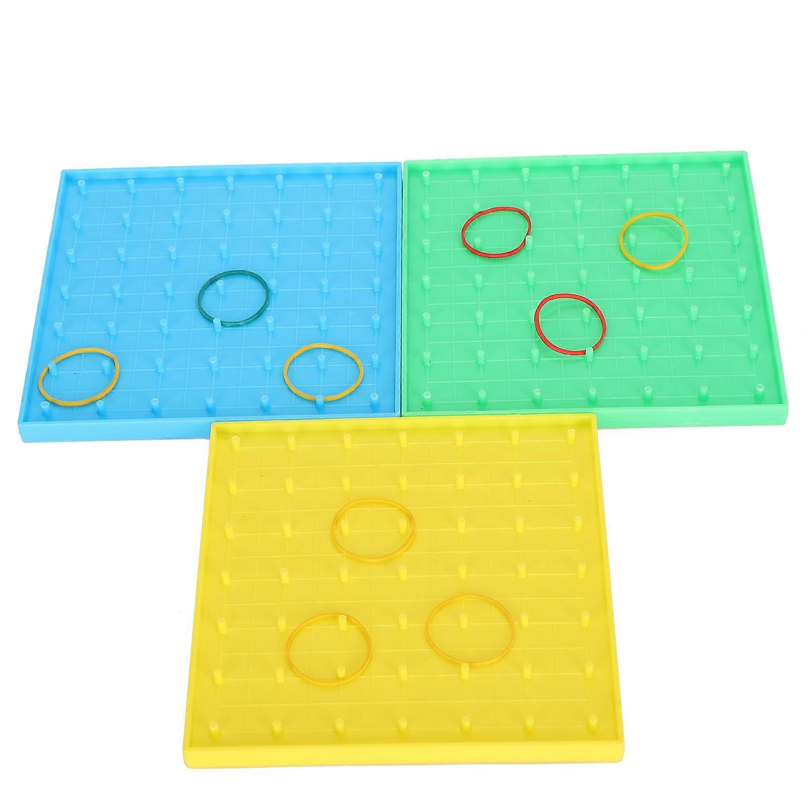 3Pcs Pegboard χρώματος παιχνιδιών πινάκων νυχιών με τα πρώιμα εκπαιδευτικά βοηθήματα παζλ παιδιών λαστιχένιων ζωνών