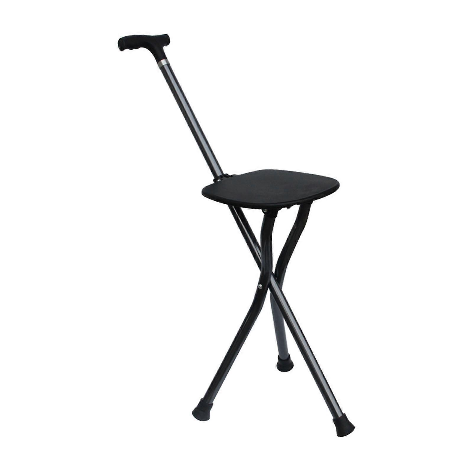 Folding Cane for Elderly Stable Strong Aluminum Alloy Crutch Stool