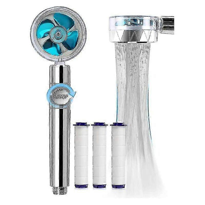 Hand Shower, Water Saving And Anti-limestone Shower Head, High Pressure Propeller Shower Head Three-stage Filtration System With 3 Replaceable Pp Cott