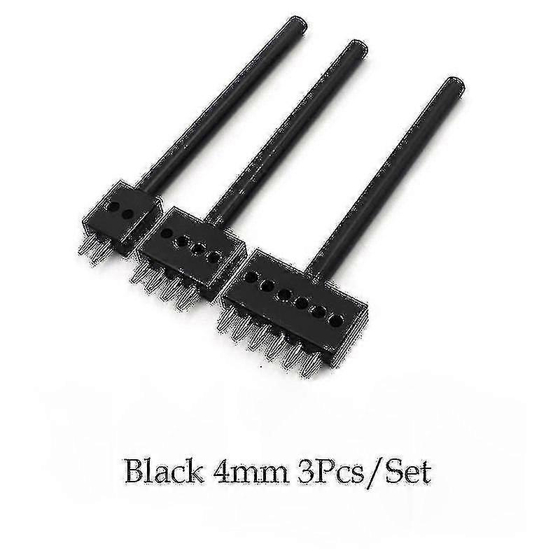 3pcs Round Stitching Punch Tools 4mm Diy Leather Spacing Punching Tool Perforated Leather Craft Tools