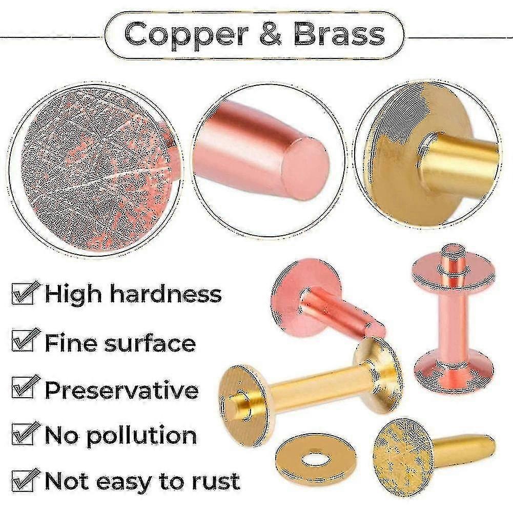 Copper Rivets For Leather, With Burrs,for Making Fasteners Kit