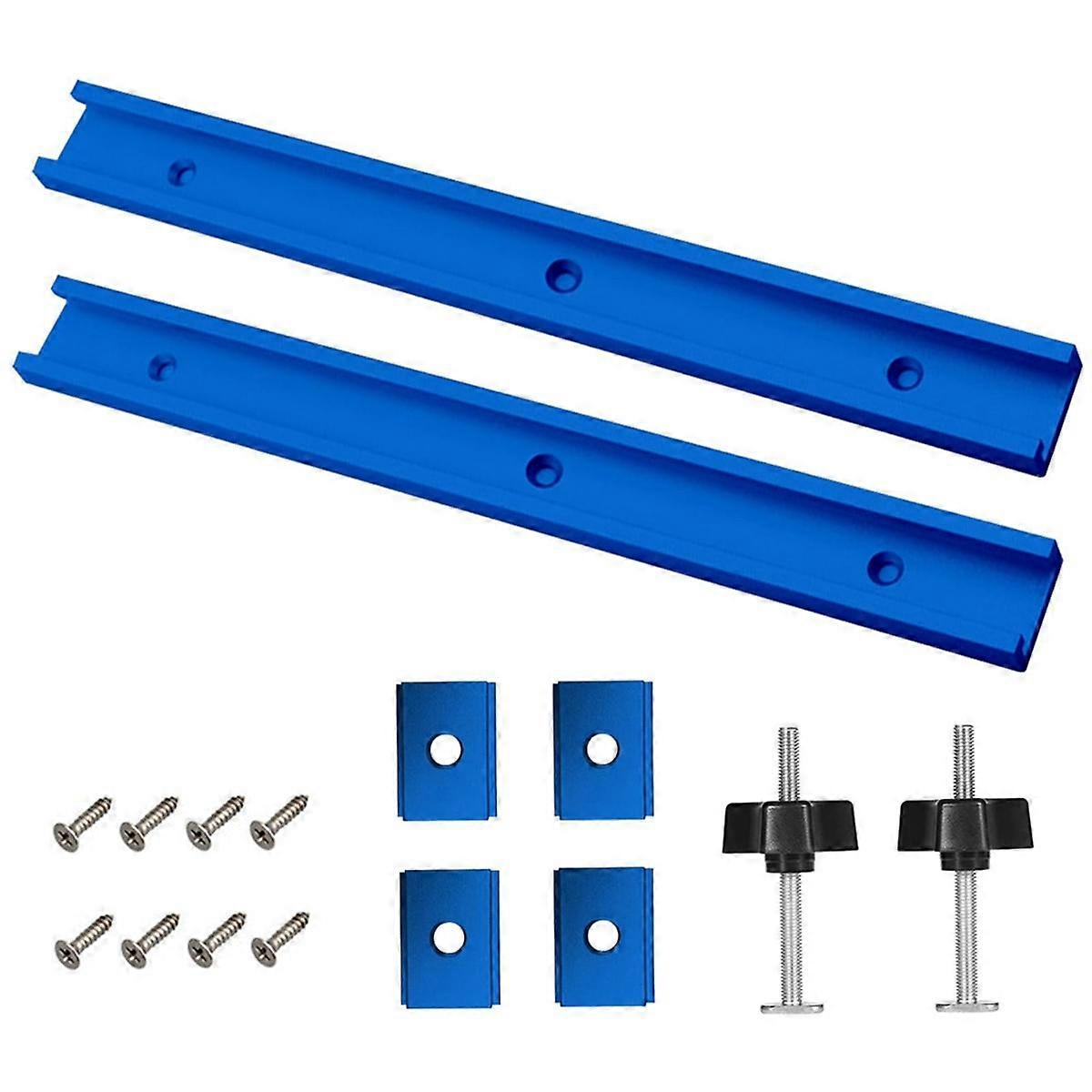 2T-Guide Rail Clamp Rails Made of Aluminium Alloy,400 mm T-Slot Track MitreRail Set,Groove SlidRail