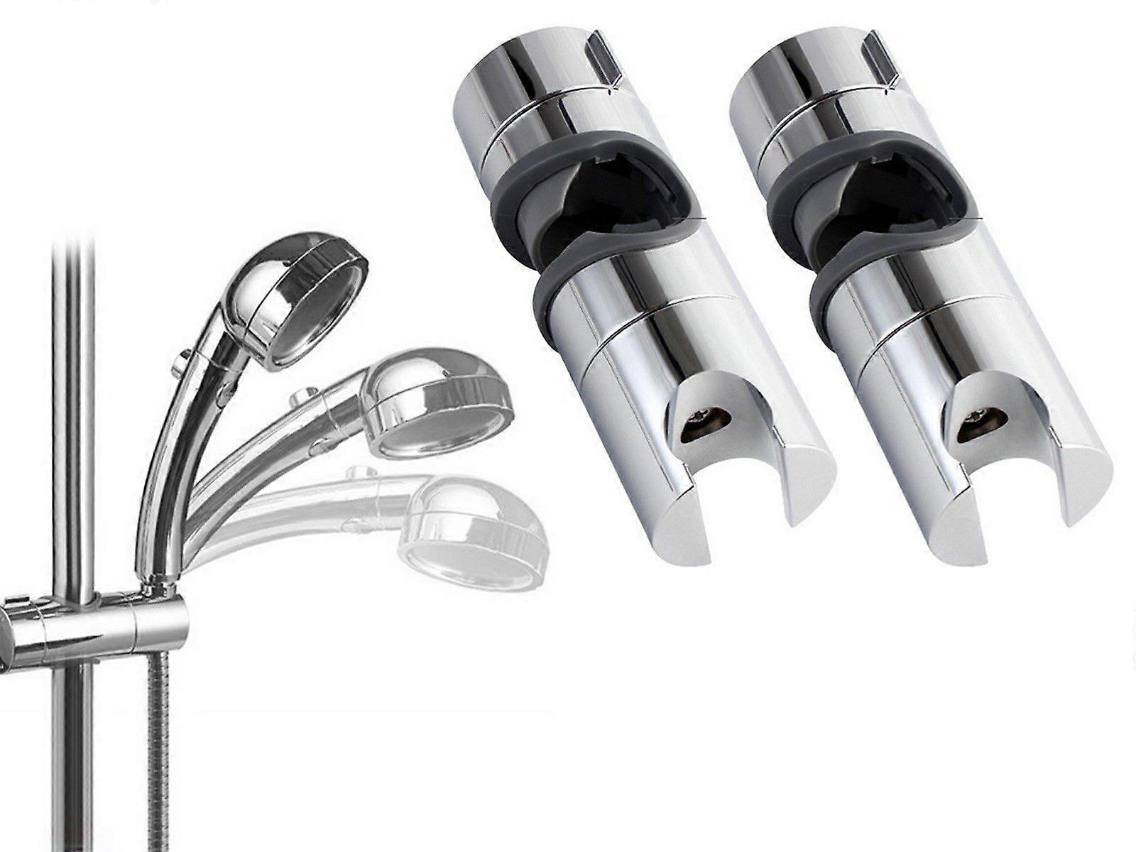2PCS Adjustable Shower Head Holder Bracket Bathroom Shower Hose Clamp