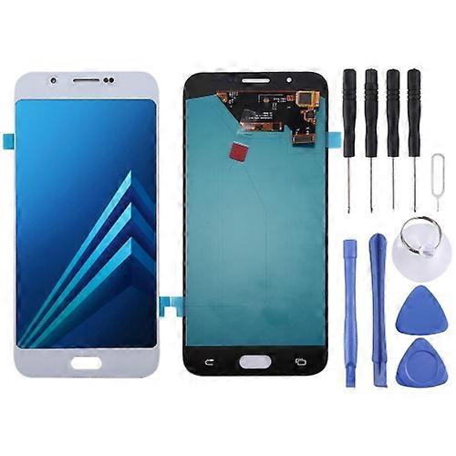 Oled Material LCD Screen and Digitizer Full Assembly for Galaxy A8(White)