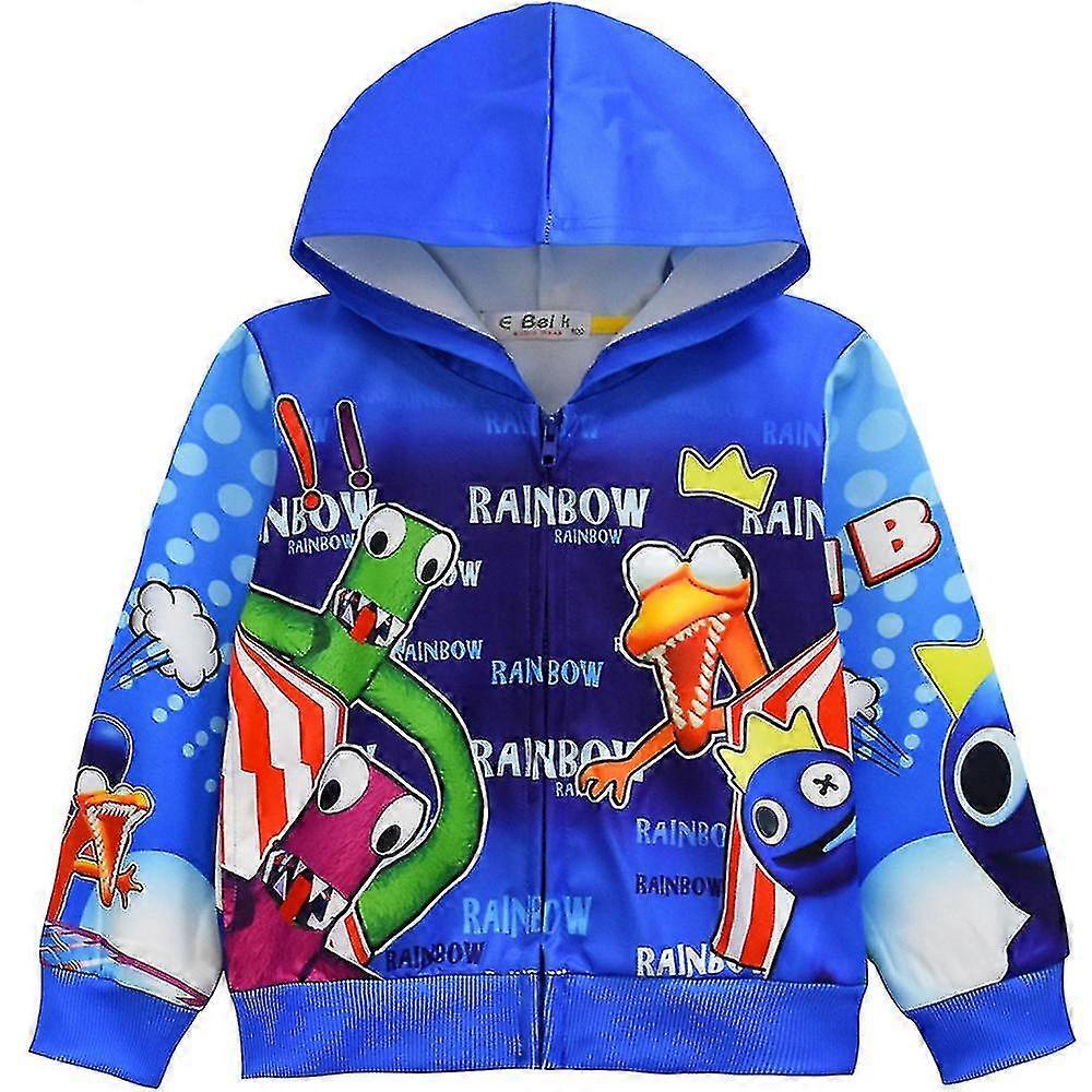 Roblox Rainbow Print Kids Boys Sleeve Hooded Et Casual Zipper Coat Outerwear