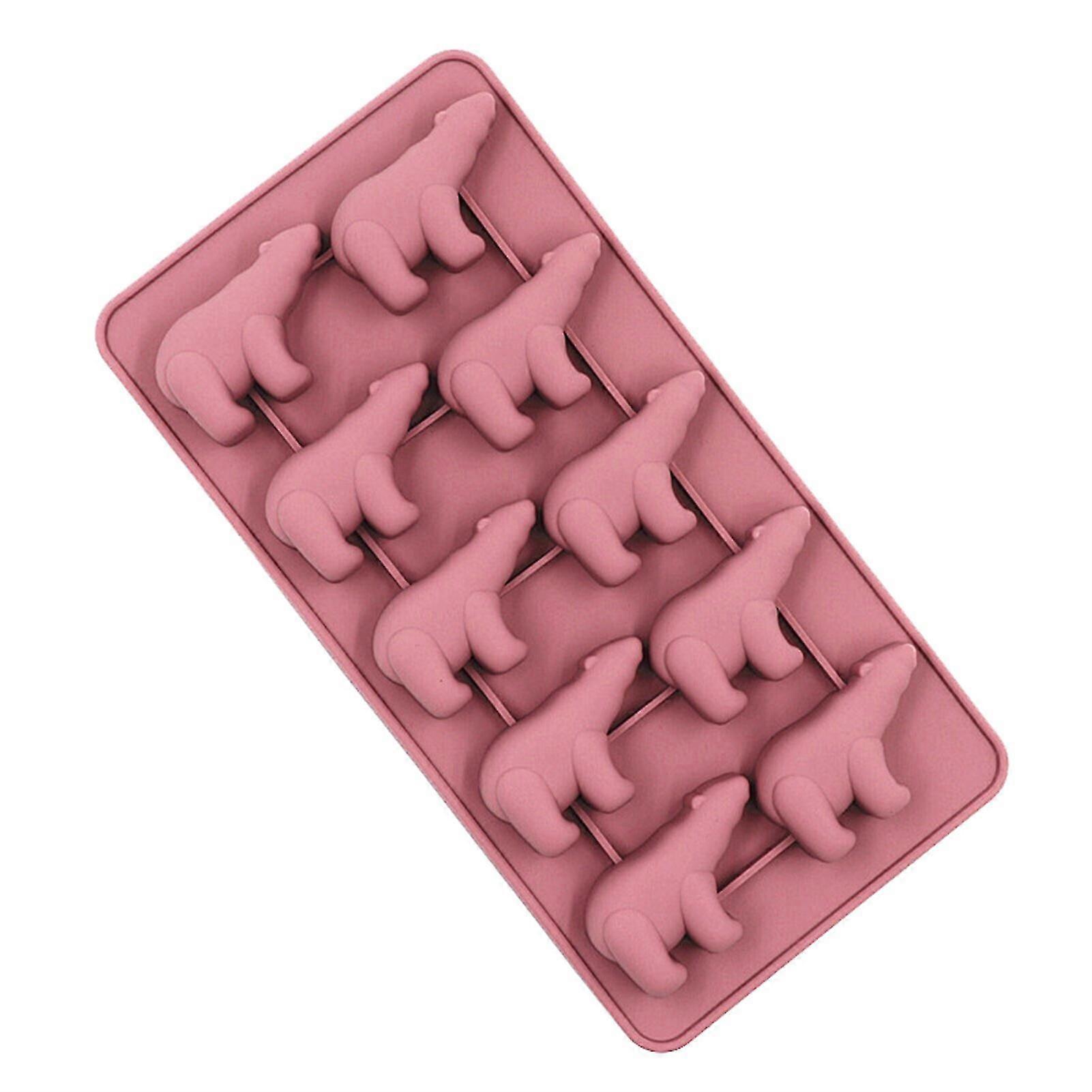 10 Grids Ice Cube Mold Flexible Silicone Clear Texture Polar Bear Ice Cube Maker For Home Kaesi