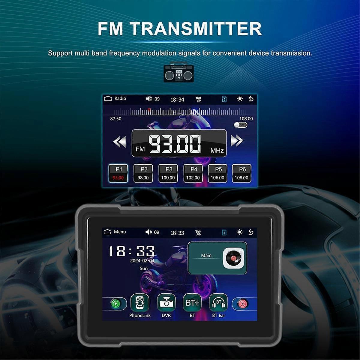 5 Inch Motorcycle Wireless Carplay Android Auto Portable Smart Player Waterproof Motorcycle Display