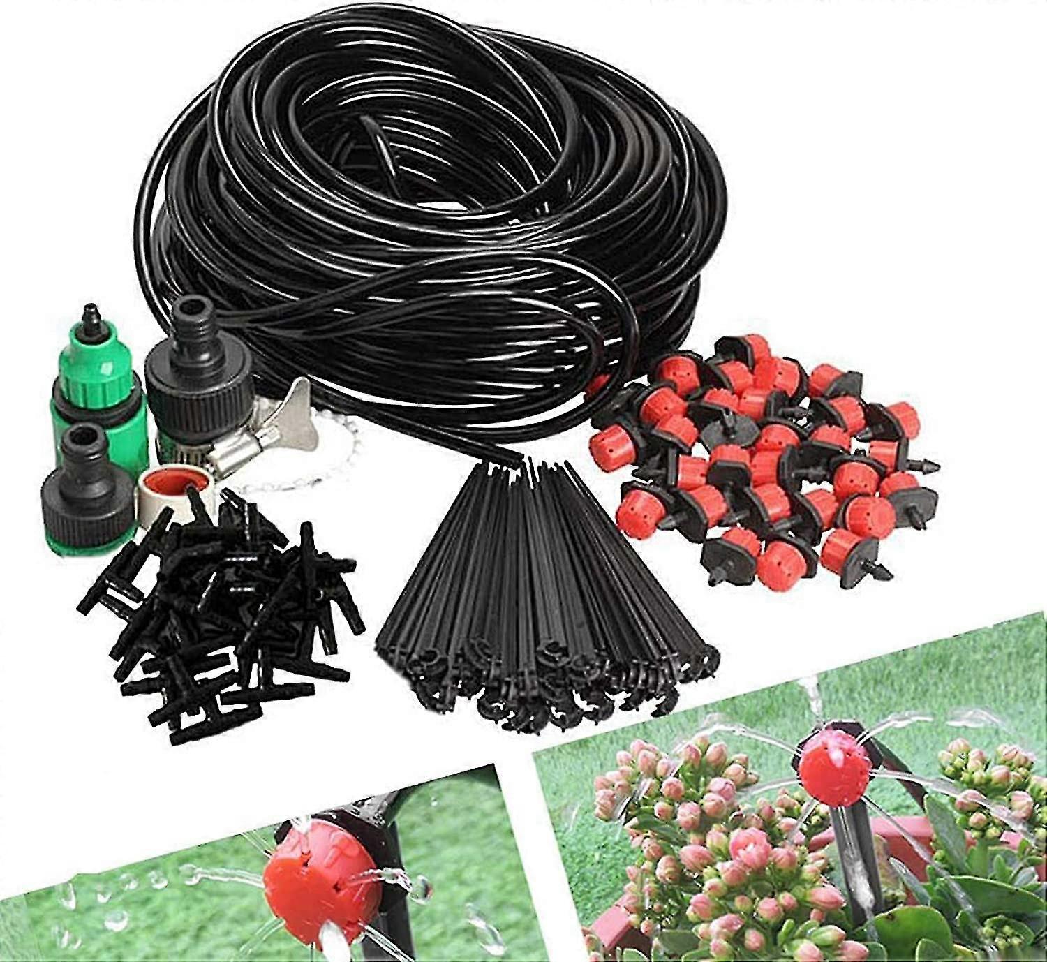 Irrigation System 25m, Irrigation Sets Micro Drip Irrigation Kit Automatic Sprinkler Drip Irrigation Garden Irrigation For Landscape, Flower Bed, Pati