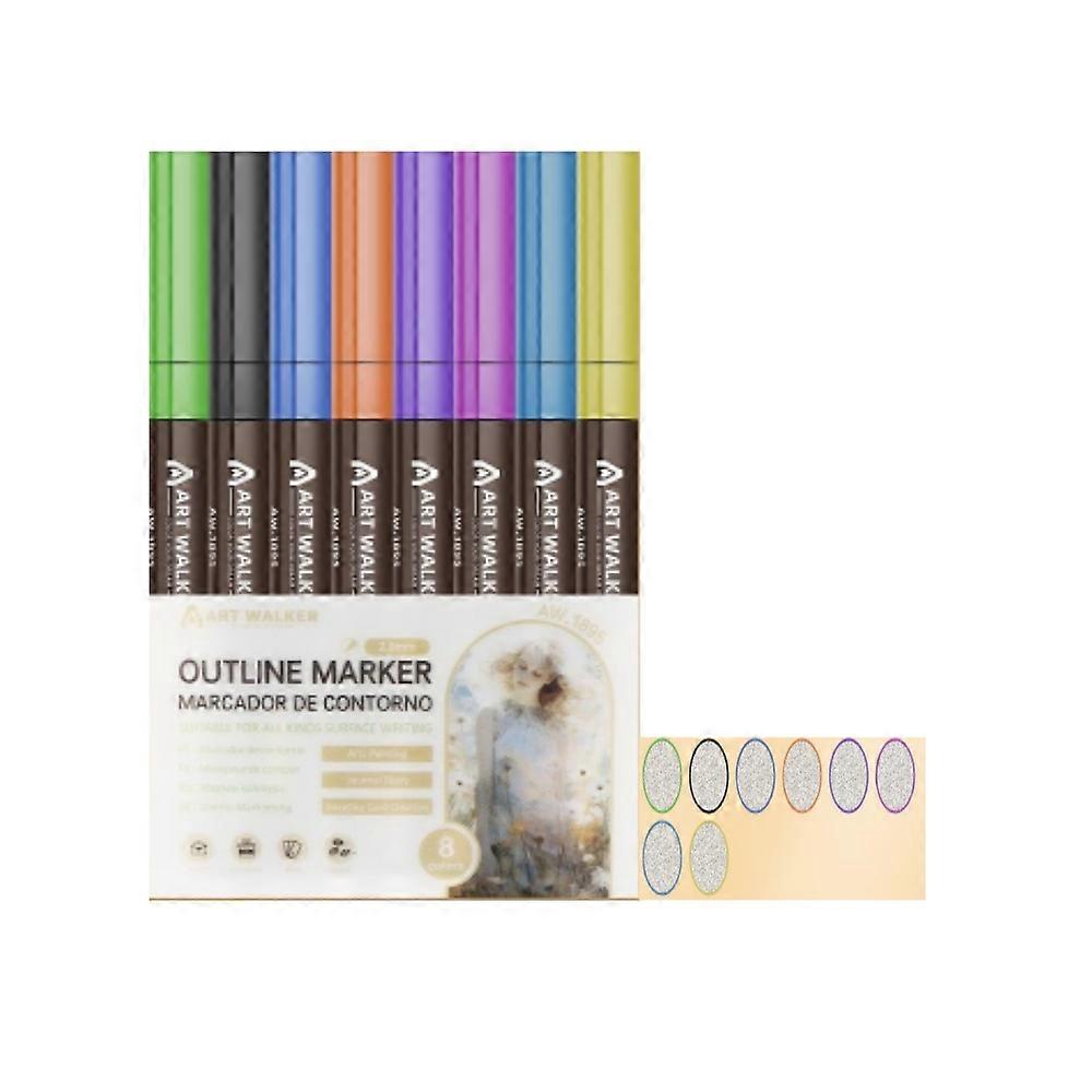 Marker Pen for Highlight, Dual-Line Highlighter Glitter Gel Sparkle Markers