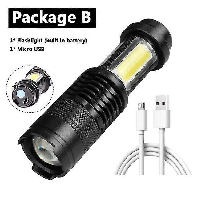 Built in battery XP-G Q5 Zoom Focus Mini led Flashlight