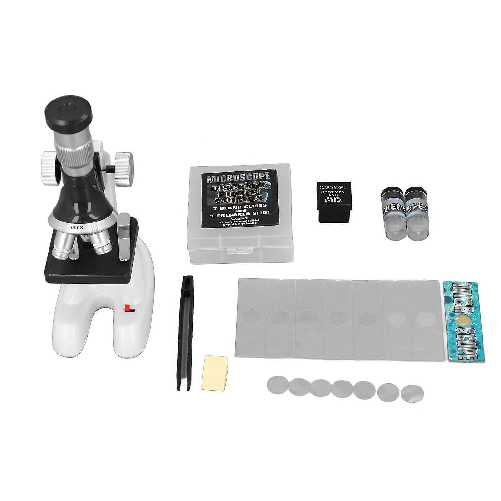 Children Science Microscope Kit 1200X Magnification Biological HD Educational Science Exploration Microscope Toy