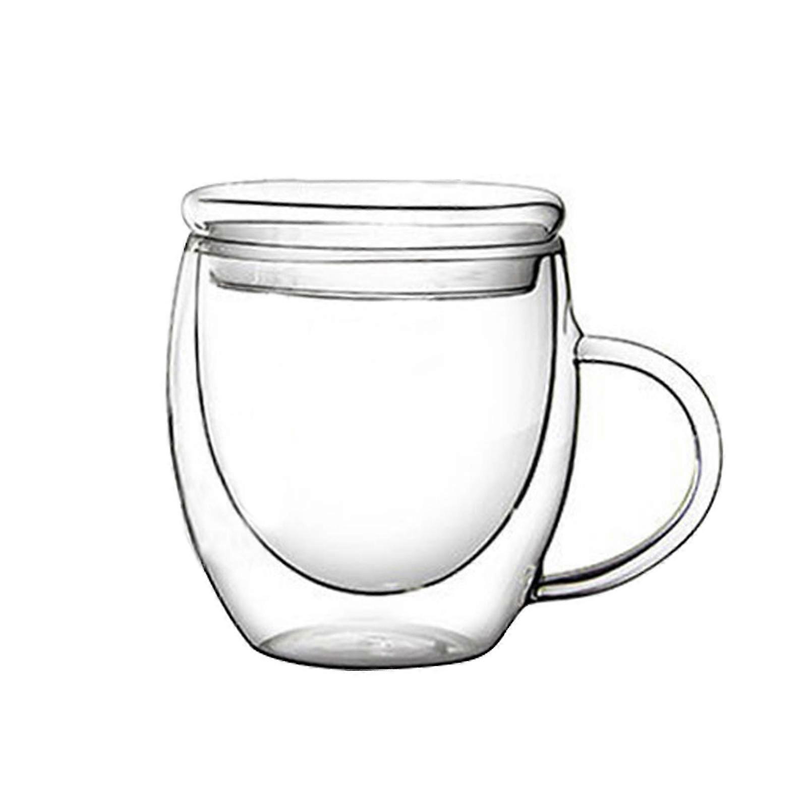 Canecas de café de vidro de parede dupla, grandes xícaras de café expresso isoladas, caneca de cappuccino de copos transparentes com alça