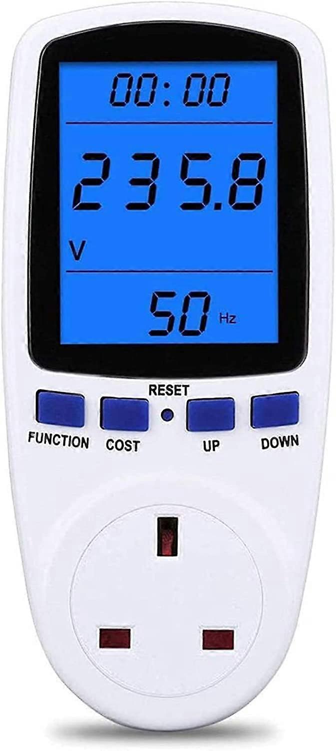 Power Meter Plug Energy Monitor Watt Meter Backlight LCD Display Electricity Usage Monitor Consumption Analyzer Voltage Amps Wattage KWH Outlet Power