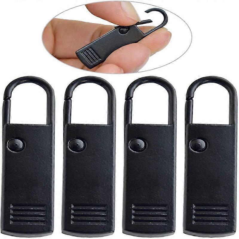 4pcs Detachable Zipper Pulls Universal Zipper Heads Zipper Pull Replacement,black