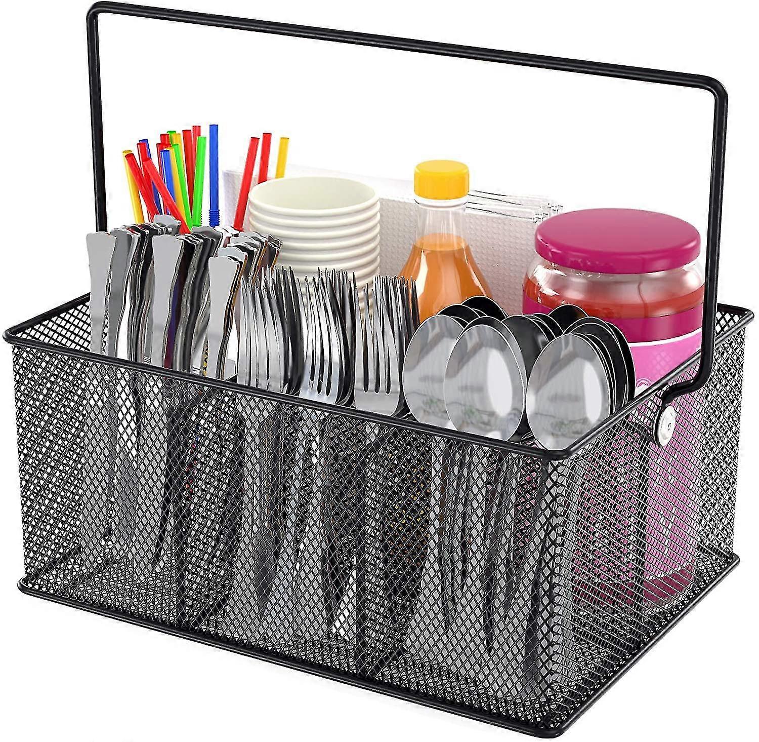Flatware Caddy Mesh Kitchen Cutlery Holder Organizer Condiment Storage