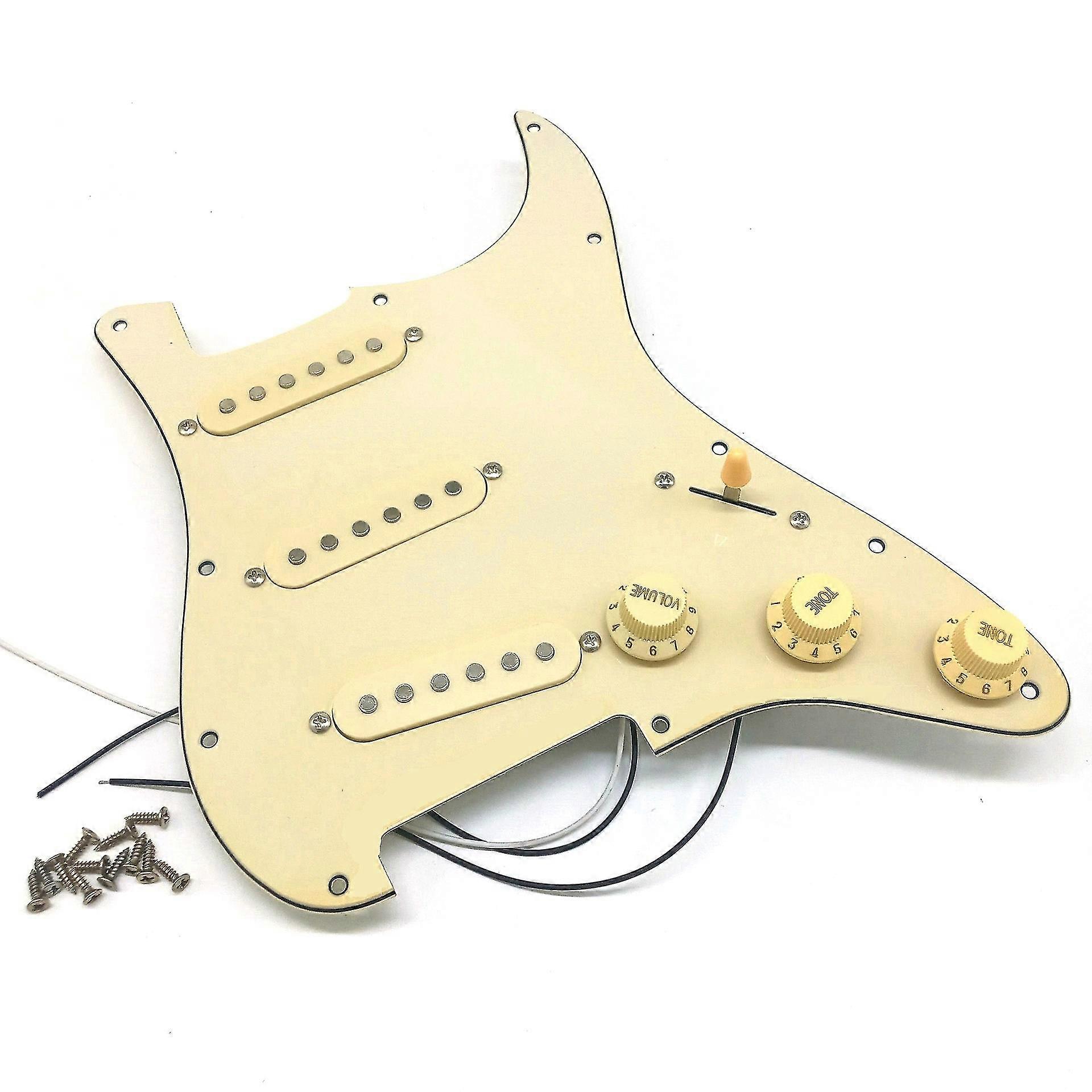 Elgitarr Pickguard Pickguard Pickups laddade förkopplade scratch plate assembly SSS Gul