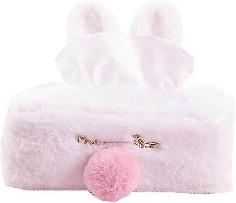 Tissue Box, Rabbit Plush Tissue Box Paper Box Organizer Napkin Holder For Storage Home