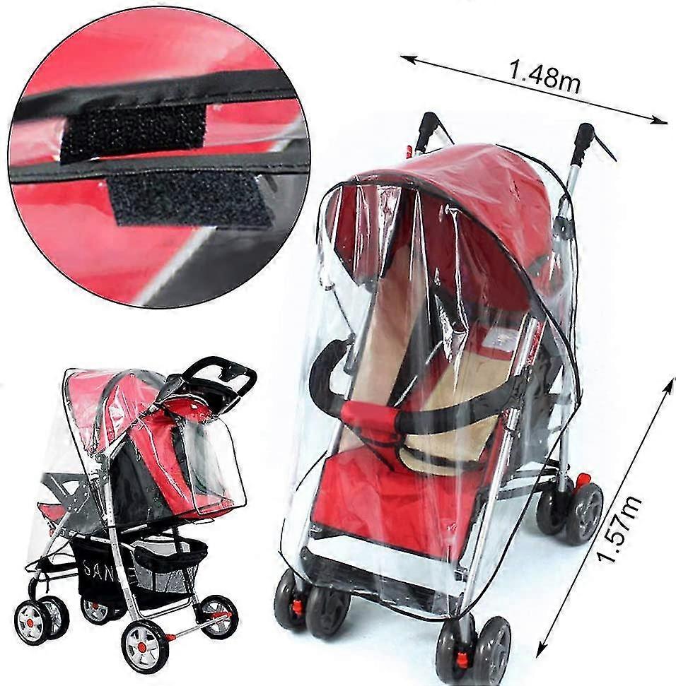 Rain Cover Baby Stroller - Folding Waterproof With Easy Access And Easy Exit Universal For 157x148cm Stroller