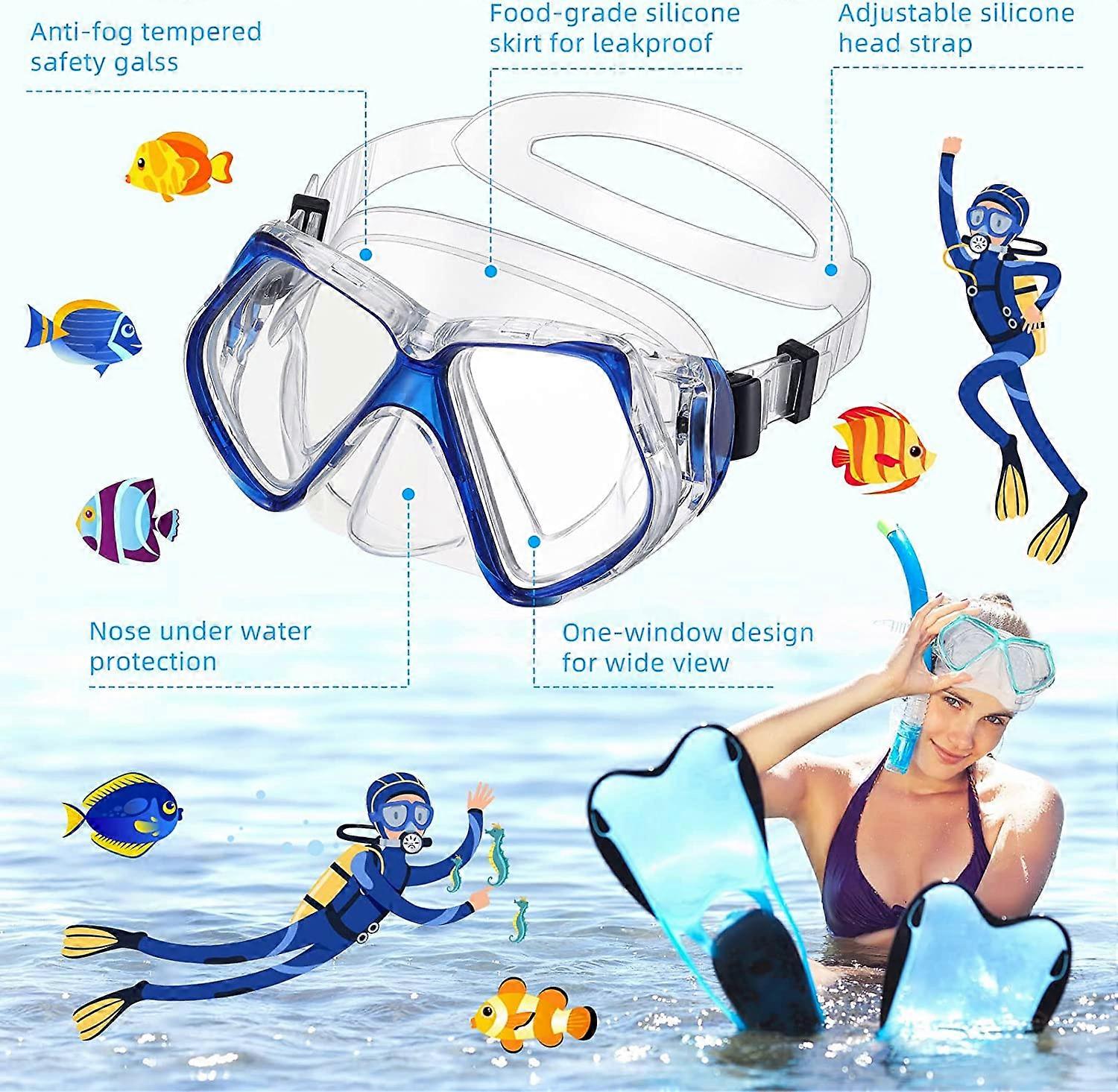 Pieces Goggles with Nose Cover Swim Diving Goggles Anti Fog