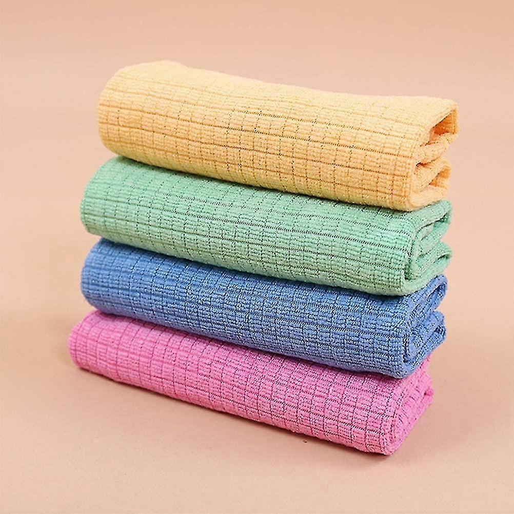 Set Of 4 Multi-function Microfiber Cleaning Cloths Assorted Colors