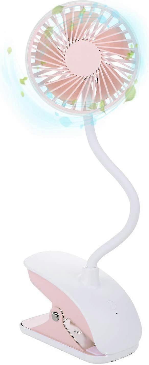 Usb Portable Clip On Stroller Fan, 3 Speeds Settings, Flexible Bendable Mini Personal Desk