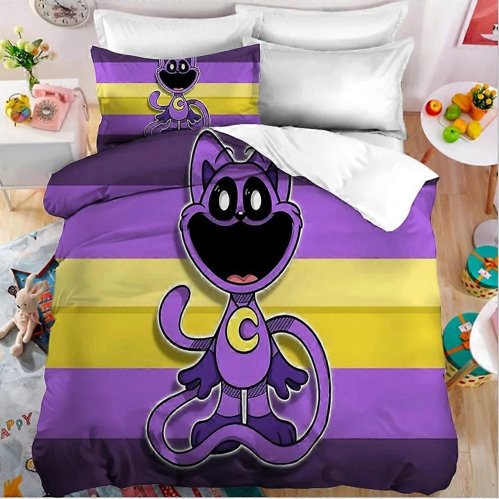 y1281 Lençóis Sorridentes Critters Conjunto de Cama Capa de Edredão com Fronha Figura Dos Desenhos Animados Colcha Cobertura Decoração Do Quarto 2 pcs Conjuntos de Cama Presentes Cama Sh