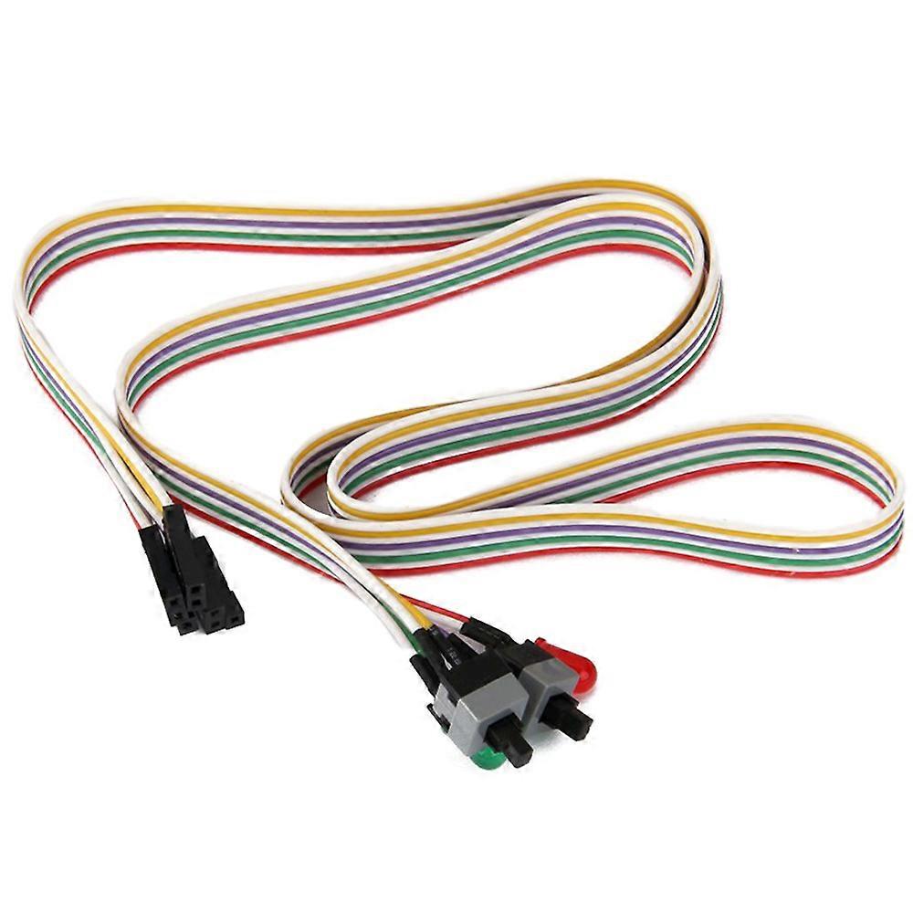 ATX PC Computer Motherboard Cord 2 Switch On With LED Light On/Off/Reset
