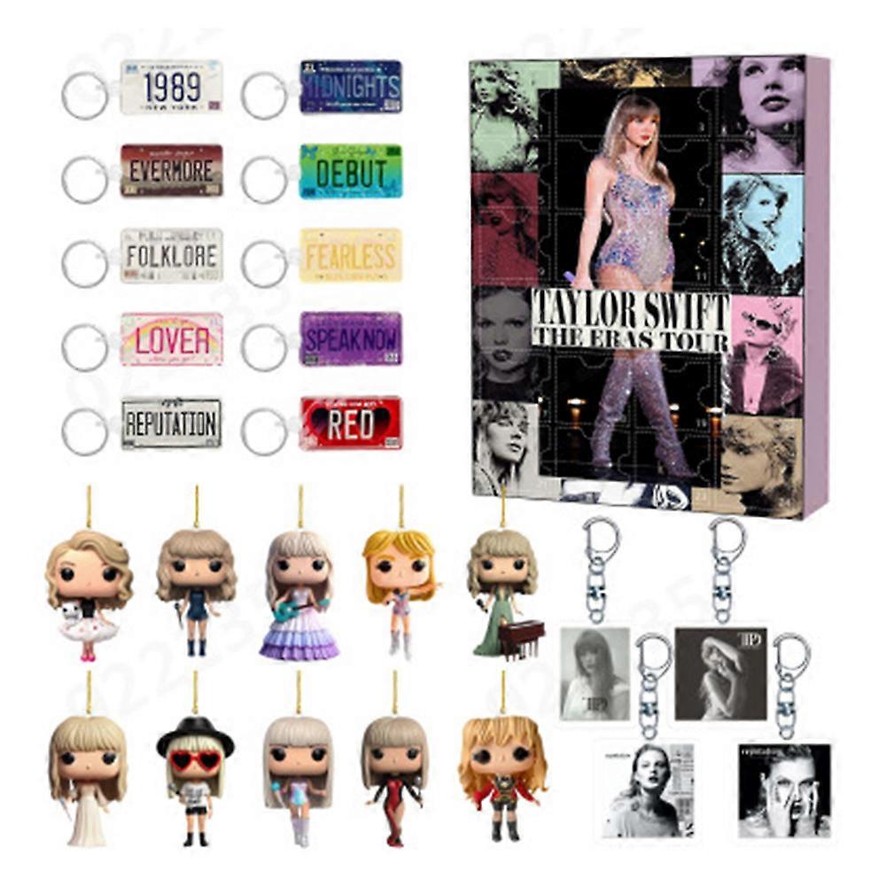 テイラーギフトシック2024アドベントカレンダーギフト、24日間のクリスマスカウントダウンカレンダーアクリルデコレーションギフトファン向け-CDQ