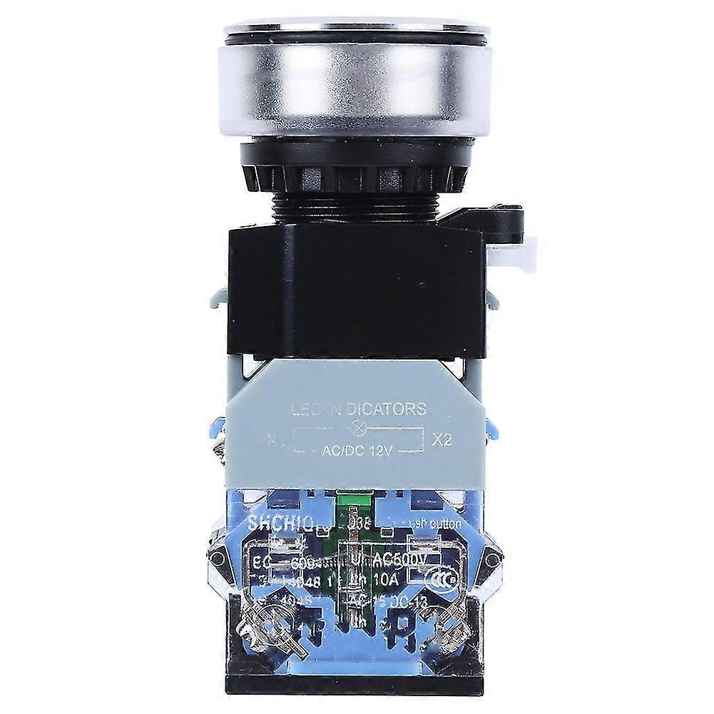 Compact Push Button Switch with Blue Light 30mm Installation Diameter GQ38 ACDC12VReset