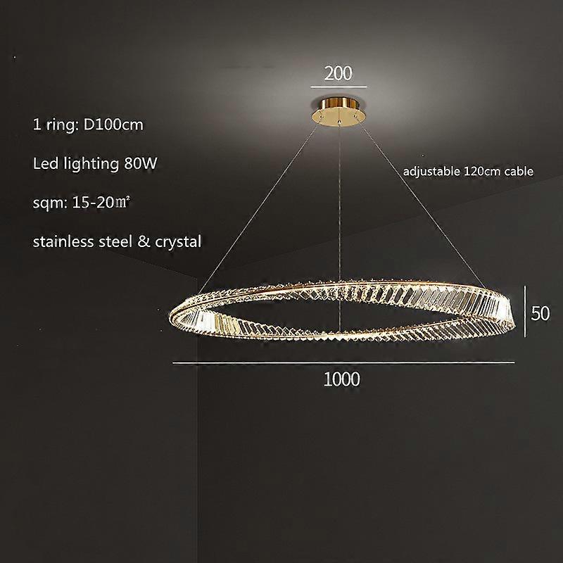 Redkid Lustre de luxe moderne pour maison décoration de salon suspension LED en cristal luminaires p