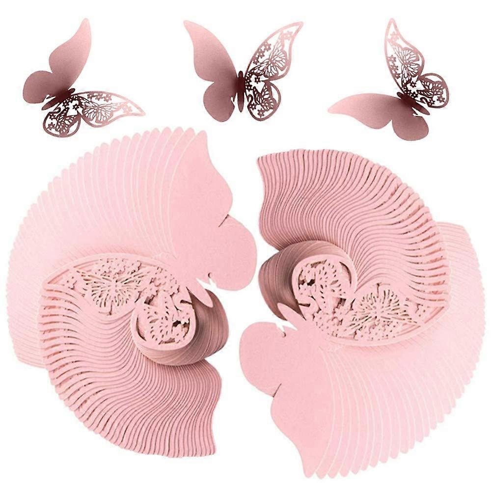 100Pcs Butterfly Place Cards Hollow Wine Name Cards Pearlier Butterfly Glass Place Card Table Name Card for Wedding Party Birthday