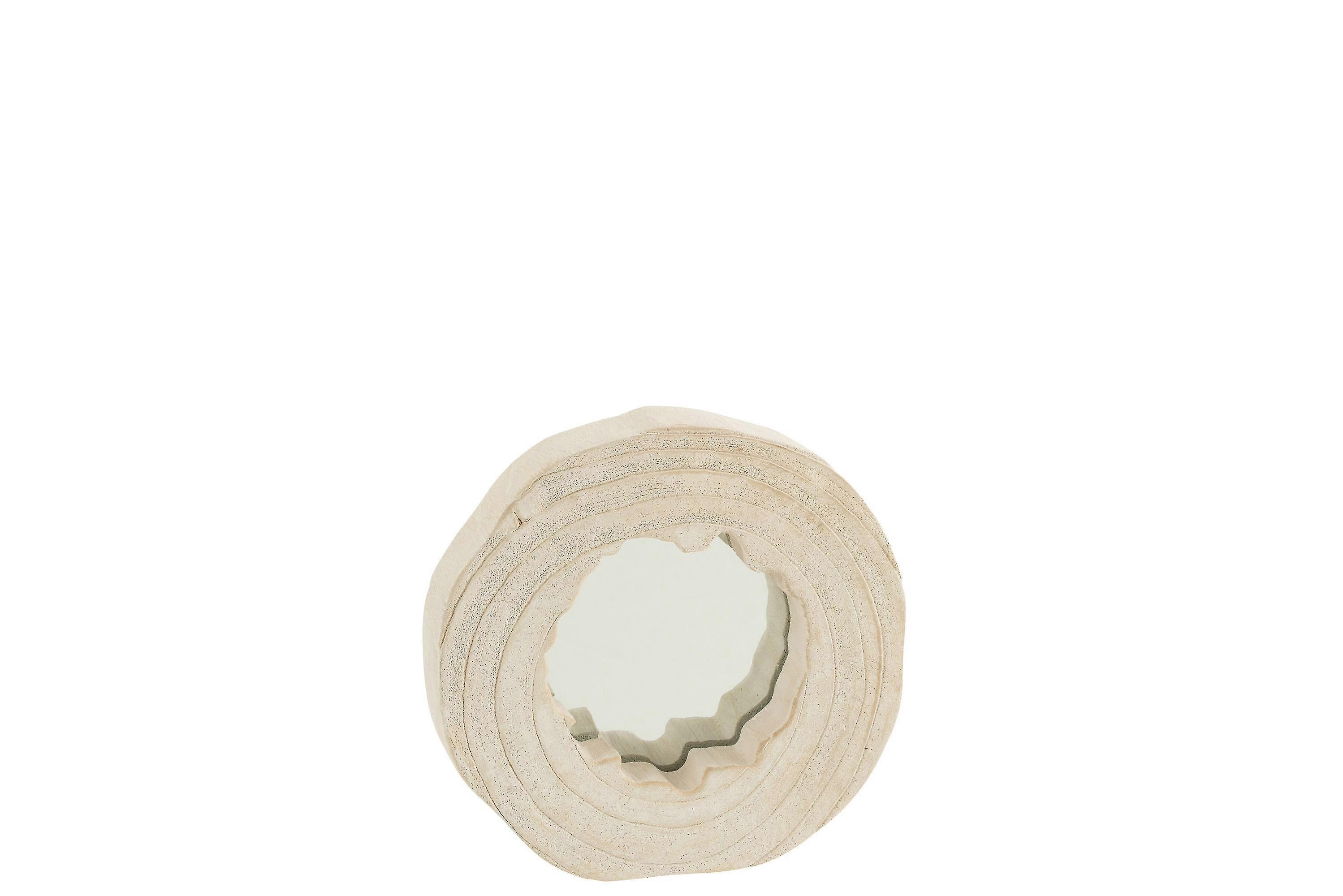 J-Line Mirror Irregular Wood White Small