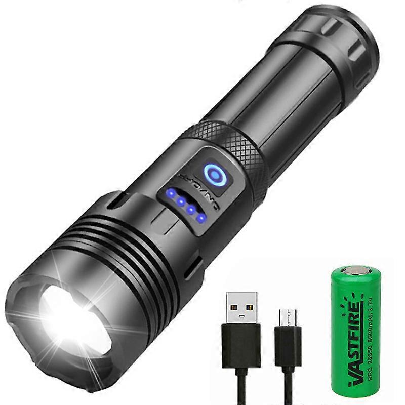 Super Bright XHP70 Torch Led Flashlight USB Rechargeable Tactical light COB