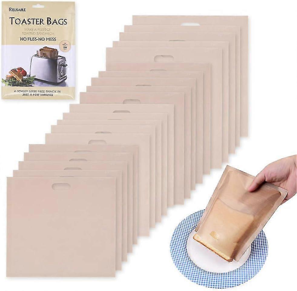 Lot de 20 sacs de cuisson micro-ondes réutilisables, antiadhésifs et lavables en téflon pour sandwichs et toasts, 4 tailles assorties